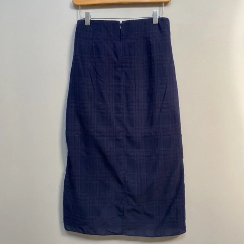 Aritzia Wilfred Navy Pursuit Faux Wrap Mini Skirt Size S - Picture 6 of 9